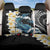 Black Polynesia Back Car Seat Cover Polynesian Frangipani With Sea Turtles