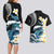 Black Polynesia Couples Matching Long Sleeve Bodycon Dress and Hawaiian Shirt Polynesian Frangipani With Sea Turtles