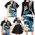 Black Polynesia Family Matching Long Sleeve Bodycon Dress and Hawaiian Shirt Polynesian Frangipani With Sea Turtles