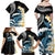 Black Polynesia Family Matching Off Shoulder Maxi Dress and Hawaiian Shirt Polynesian Frangipani With Sea Turtles