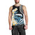 Black Polynesia Men Tank Top Polynesian Frangipani With Sea Turtles