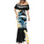 Black Polynesia Mermaid Dress Polynesian Frangipani With Sea Turtles