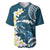 Dark Teal Polynesia Baseball Jersey Polynesian Frangipani With Sea Turtles