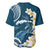 Dark Teal Polynesia Baseball Jersey Polynesian Frangipani With Sea Turtles