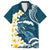 Dark Teal Polynesia Family Matching Long Sleeve Bodycon Dress and Hawaiian Shirt Polynesian Frangipani With Sea Turtles