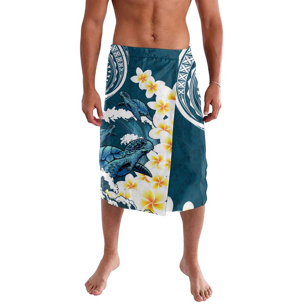 Dark Teal Polynesia Lavalava Polynesian Frangipani With Sea Turtles LT14 Dark Teal - Polynesian Pride