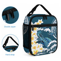 Dark Teal Polynesia Lunch Bag Polynesian Frangipani With Sea Turtles LT14 - Polynesian Pride