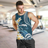 Dark Teal Polynesia Men Tank Top Polynesian Frangipani With Sea Turtles LT14 Dark Teal - Polynesian Pride