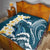 Dark Teal Polynesia Quilt Polynesian Frangipani With Sea Turtles