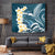 Dark Teal Polynesia Tapestry Polynesian Frangipani With Sea Turtles