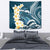 Dark Teal Polynesia Tapestry Polynesian Frangipani With Sea Turtles