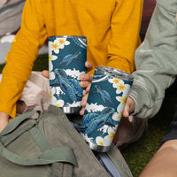 Dark Teal Polynesia Tumbler Cup Polynesian Frangipani With Sea Turtles LT14 - Polynesian Pride