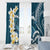 Dark Teal Polynesia Window Curtain Polynesian Frangipani With Sea Turtles