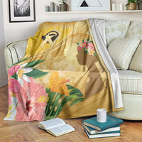 Polynesia Childhood Cancer Awareness Blanket Be Bold Go Gold Polynesian Art LT14 Gold - Polynesian Pride