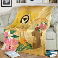 Polynesia Childhood Cancer Awareness Blanket Be Bold Go Gold Polynesian Art LT14 - Polynesian Pride