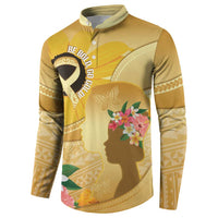 Polynesia Childhood Cancer Awareness Button Sweatshirt Be Bold Go Gold Polynesian Art LT14 - Polynesian Pride