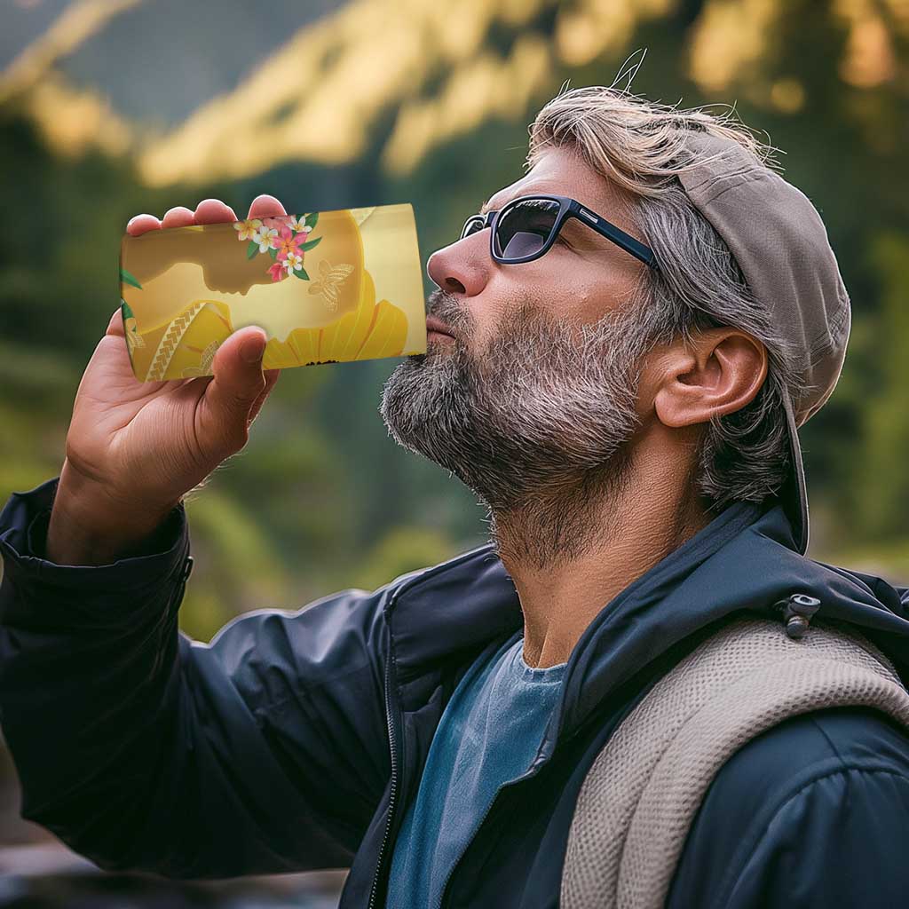 Polynesia Childhood Cancer Awareness 4 in 1 Can Cooler Tumbler Be Bold Go Gold Polynesian Art