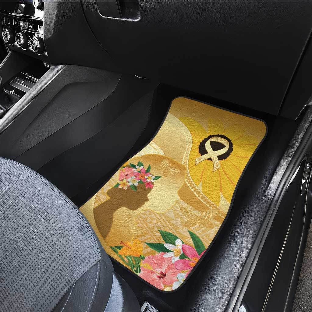 Polynesia Childhood Cancer Awareness Car Mats Be Bold Go Gold Polynesian Art LT14 - Polynesian Pride