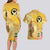 Polynesia Childhood Cancer Awareness Couples Matching Long Sleeve Bodycon Dress and Hawaiian Shirt Be Bold Go Gold Polynesian Art