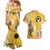 Polynesia Childhood Cancer Awareness Couples Matching Mermaid Dress and Hawaiian Shirt Be Bold Go Gold Polynesian Art