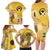 Polynesia Childhood Cancer Awareness Family Matching Long Sleeve Bodycon Dress and Hawaiian Shirt Be Bold Go Gold Polynesian Art