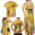 Polynesia Childhood Cancer Awareness Family Matching Off Shoulder Maxi Dress and Hawaiian Shirt Be Bold Go Gold Polynesian Art