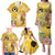 Polynesia Childhood Cancer Awareness Family Matching Puletasi and Hawaiian Shirt Be Bold Go Gold Polynesian Art