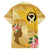 Polynesia Childhood Cancer Awareness Family Matching Short Sleeve Bodycon Dress and Hawaiian Shirt Be Bold Go Gold Polynesian Art