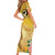 Polynesia Childhood Cancer Awareness Family Matching Short Sleeve Bodycon Dress and Hawaiian Shirt Be Bold Go Gold Polynesian Art