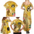 Polynesia Childhood Cancer Awareness Family Matching Summer Maxi Dress and Hawaiian Shirt Be Bold Go Gold Polynesian Art