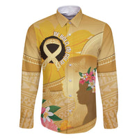 Polynesia Childhood Cancer Awareness Family Matching Summer Maxi Dress and Hawaiian Shirt Be Bold Go Gold Polynesian Art
