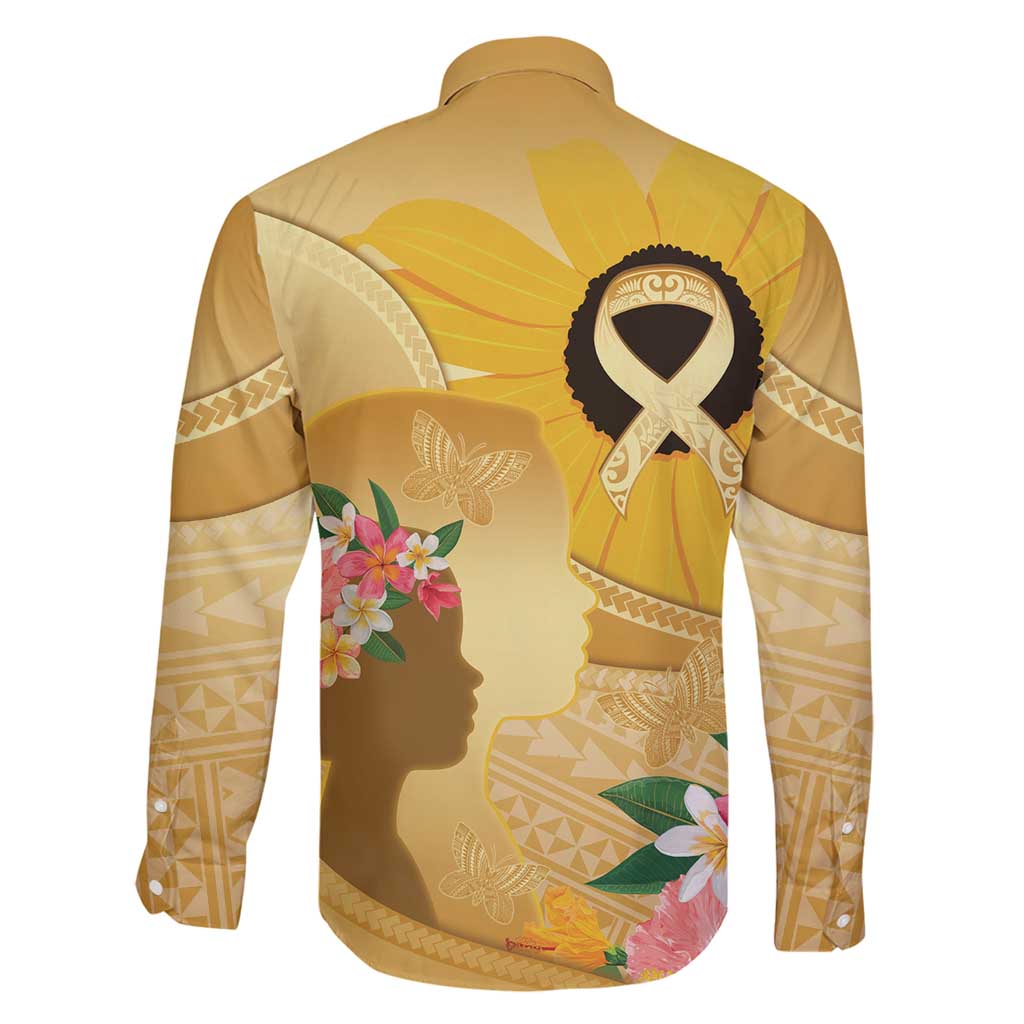 Polynesia Childhood Cancer Awareness Family Matching Tank Maxi Dress and Hawaiian Shirt Be Bold Go Gold Polynesian Art LT14 - Polynesian Pride