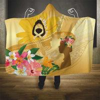 Polynesia Childhood Cancer Awareness Hooded Blanket Be Bold Go Gold Polynesian Art LT14 - Polynesian Pride