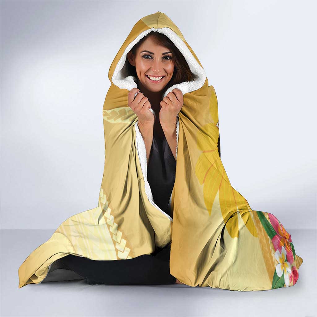Polynesia Childhood Cancer Awareness Hooded Blanket Be Bold Go Gold Polynesian Art LT14 - Polynesian Pride