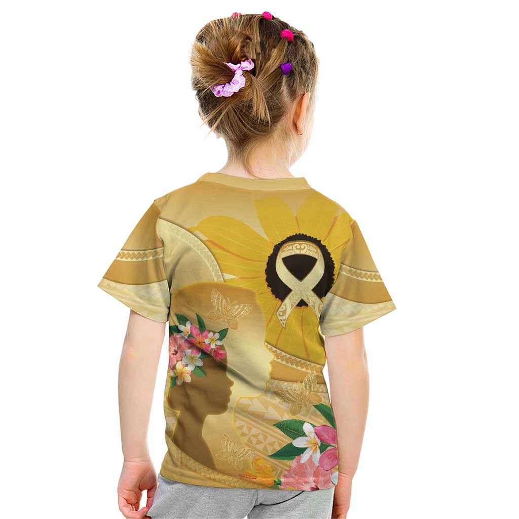 Polynesia Childhood Cancer Awareness Kid T Shirt Be Bold Go Gold Polynesian Art