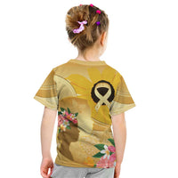 Polynesia Childhood Cancer Awareness Kid T Shirt Be Bold Go Gold Polynesian Art