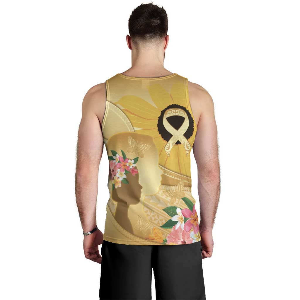 Polynesia Childhood Cancer Awareness Men Tank Top Be Bold Go Gold Polynesian Art LT14 - Polynesian Pride