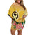 Polynesia Childhood Cancer Awareness Off Shoulder Short Dress Be Bold Go Gold Polynesian Art