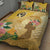 Polynesia Childhood Cancer Awareness Quilt Bed Set Be Bold Go Gold Polynesian Art