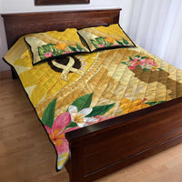 Polynesia Childhood Cancer Awareness Quilt Bed Set Be Bold Go Gold Polynesian Art LT14 - Polynesian Pride