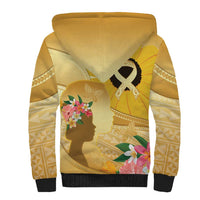 Polynesia Childhood Cancer Awareness Sherpa Hoodie Be Bold Go Gold Polynesian Art LT14 - Polynesian Pride