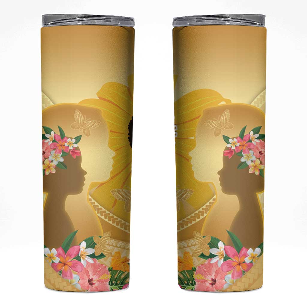 Polynesia Childhood Cancer Awareness Skinny Tumbler Be Bold Go Gold Polynesian Art