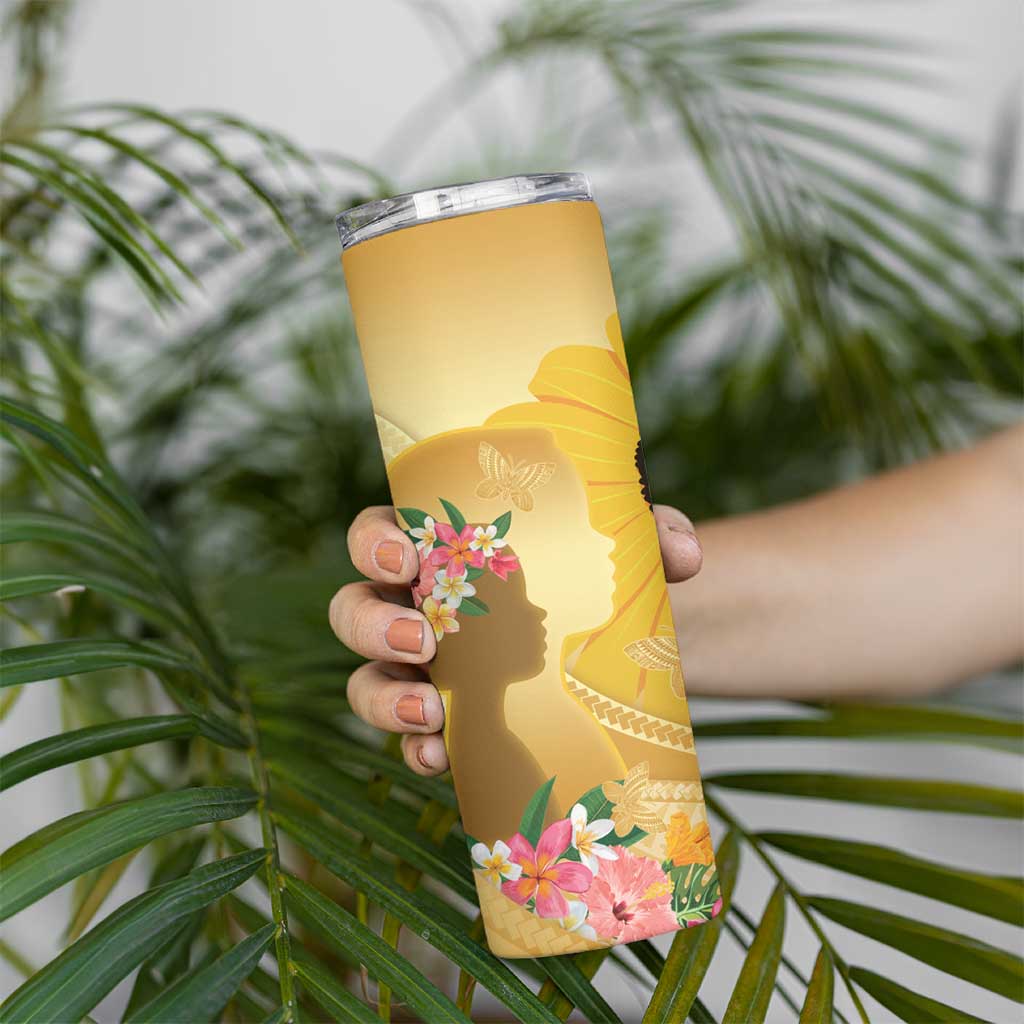 Polynesia Childhood Cancer Awareness Skinny Tumbler Be Bold Go Gold Polynesian Art