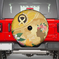 Polynesia Childhood Cancer Awareness Spare Tire Cover Be Bold Go Gold Polynesian Art LT14 - Polynesian Pride