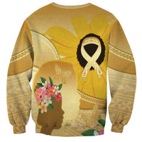 Polynesia Childhood Cancer Awareness Sweatshirt Be Bold Go Gold Polynesian Art LT14 - Polynesian Pride