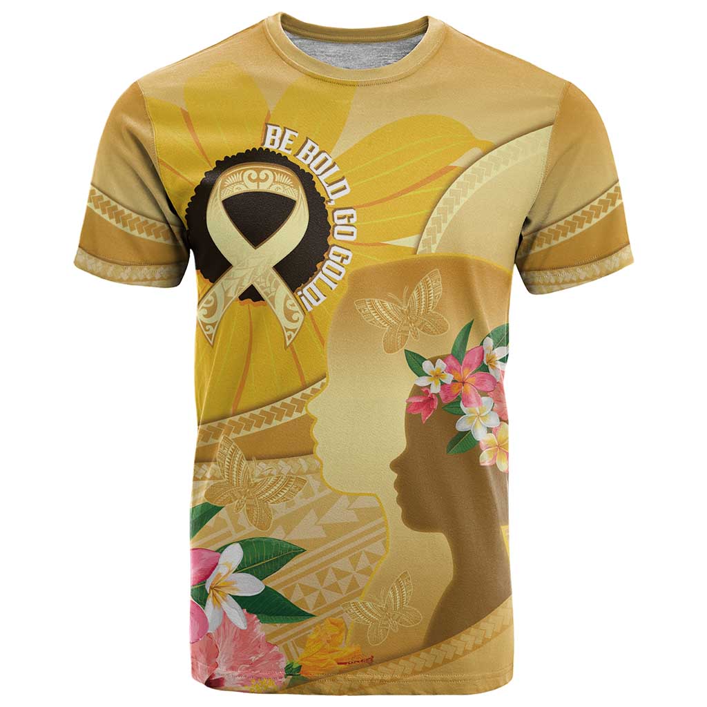 Polynesia Childhood Cancer Awareness T Shirt Be Bold Go Gold Polynesian Art