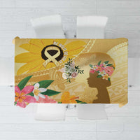 Polynesia Childhood Cancer Awareness Tablecloth Be Bold Go Gold Polynesian Art LT14 Gold - Polynesian Pride