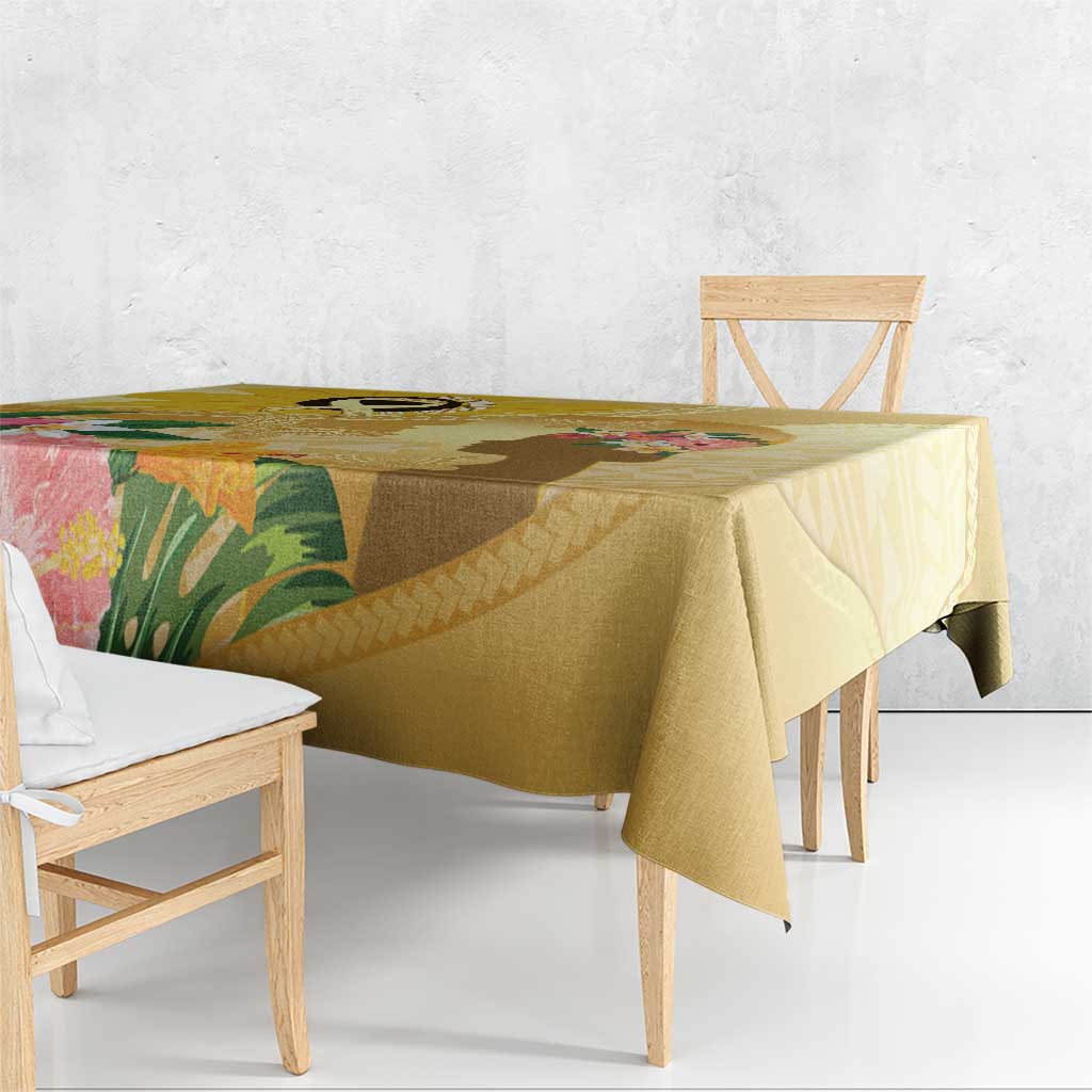 Polynesia Childhood Cancer Awareness Tablecloth Be Bold Go Gold Polynesian Art LT14 - Polynesian Pride