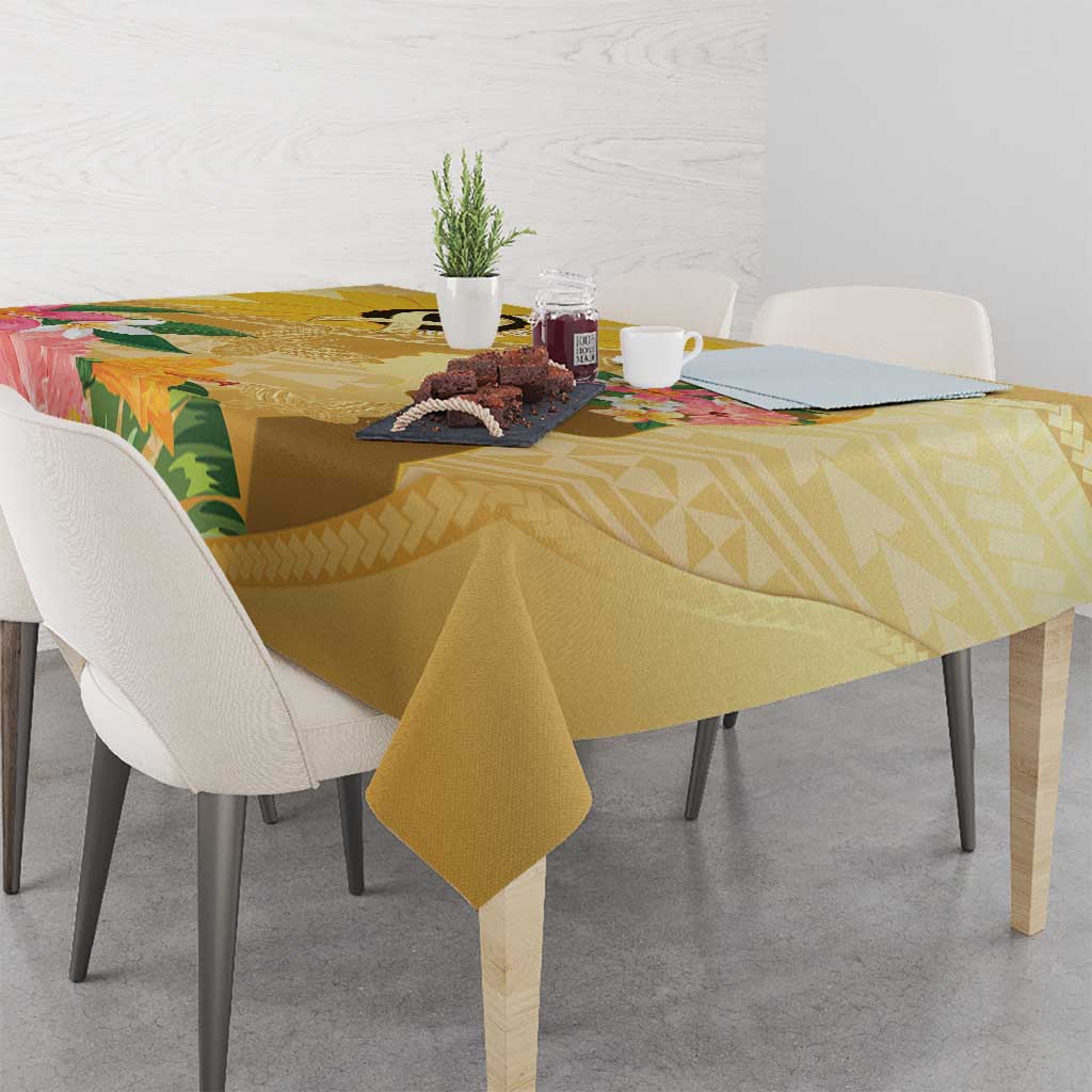 Polynesia Childhood Cancer Awareness Tablecloth Be Bold Go Gold Polynesian Art LT14 - Polynesian Pride