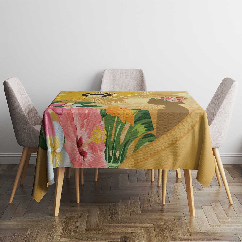 Polynesia Childhood Cancer Awareness Tablecloth Be Bold Go Gold Polynesian Art LT14 - Polynesian Pride